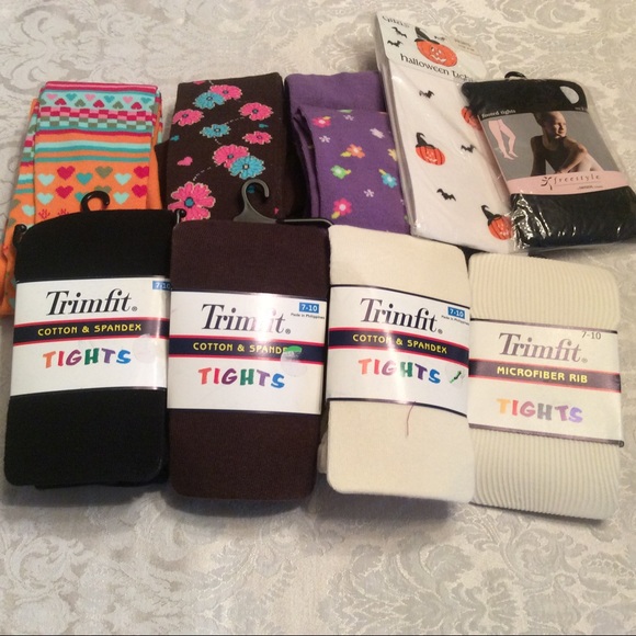 Other - LOT of  9 pair of girls tights NEW Never Worn